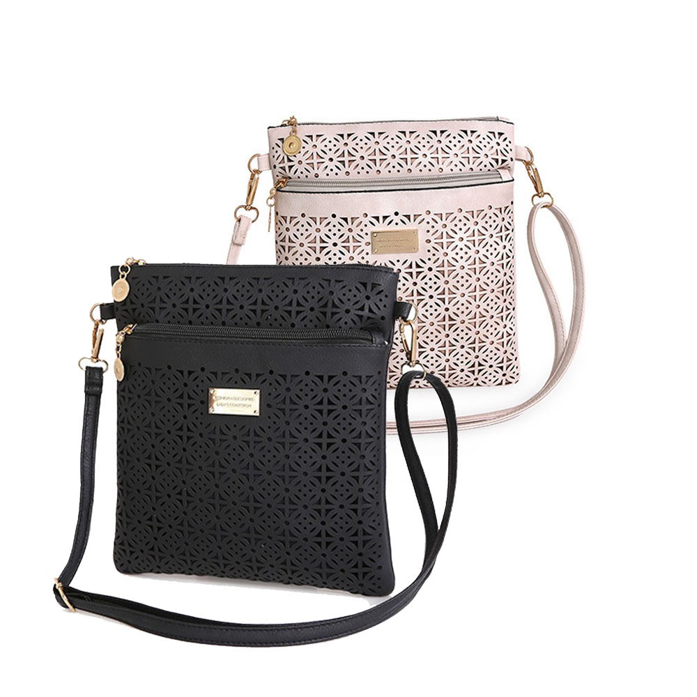 Fashion Wanita Tas Selempang Motif Lubang Bahan Kulit Fashion Wanita Tas Selempang Motif Lubang Bahan Kulit