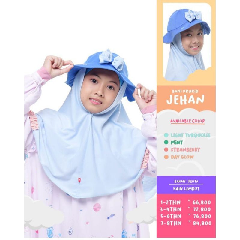 krukid Jehan Bani batuta/kerudung topi anak
