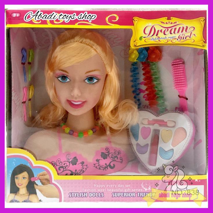 MAINAN BONEKA MAKEUP - BARBIE KEPALA -BARBIE SALON SALONAN