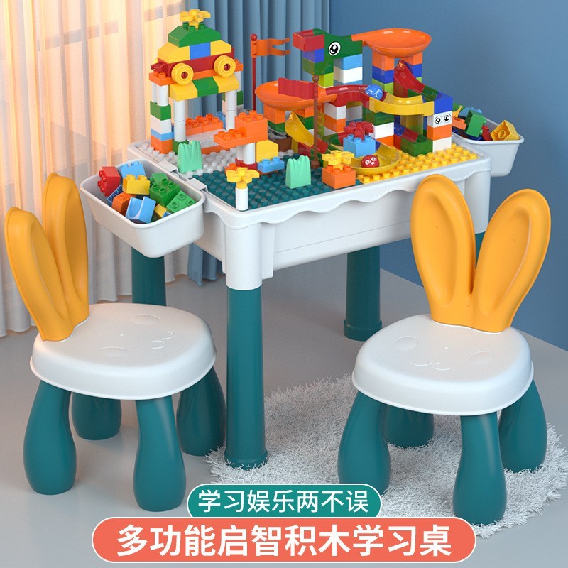 meja kursi belajar SET 2 kursi lego duplo anak hadiah