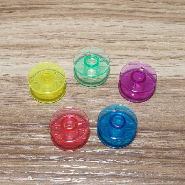 25 pcs Spul Bobbins Plastik Warna Mesin Jahit Portable