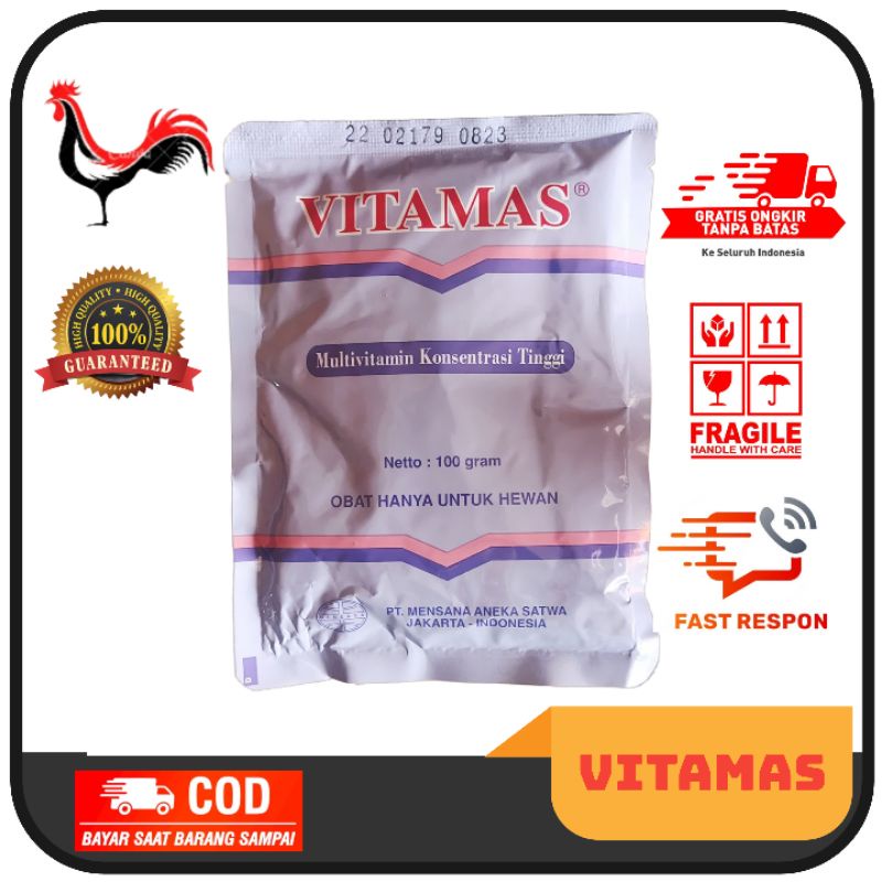 Vitamas 100 Gram PT MENSANA Multi Vitamin Elektrolit Dosis Tinggi Anti Stress Pada Ayam Petelur Laye