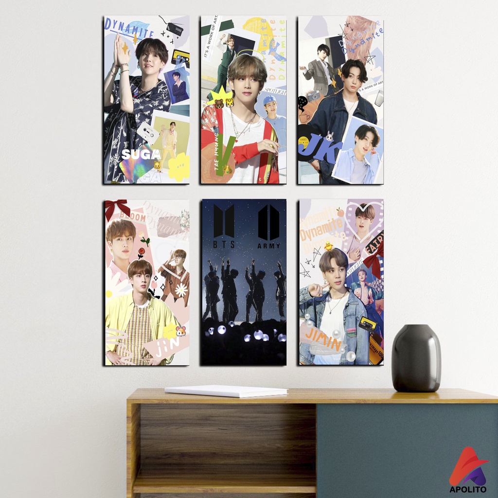 HIASAN DINDING BTS WALLDECOR PAJANGAN POSTER HIASAN KAMAR DEKORASI KAYU KPOP BTS