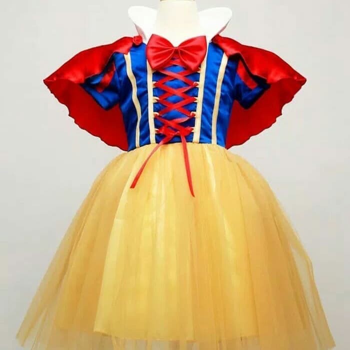 Kostum dress snow white anak cosplay snow white anak