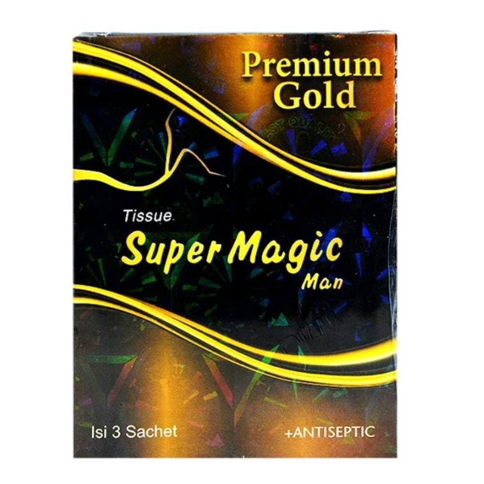 Tissue Super Magic Man Premium Gold | 1 Box isi 3 Sachet | Penunjang Performa