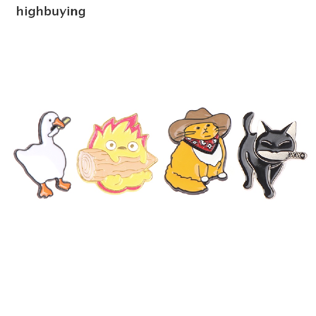 Hbid 4pcs Bros Pin Enamel Bentuk Kartun Lucu Untuk Aksesoris Jakettas Ranselkemejakerah