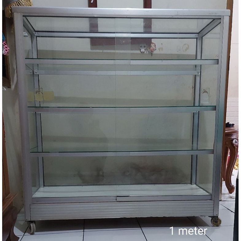 etalase kaca bekas preloved 1 meter HARGA PAS NETT Free ongkir