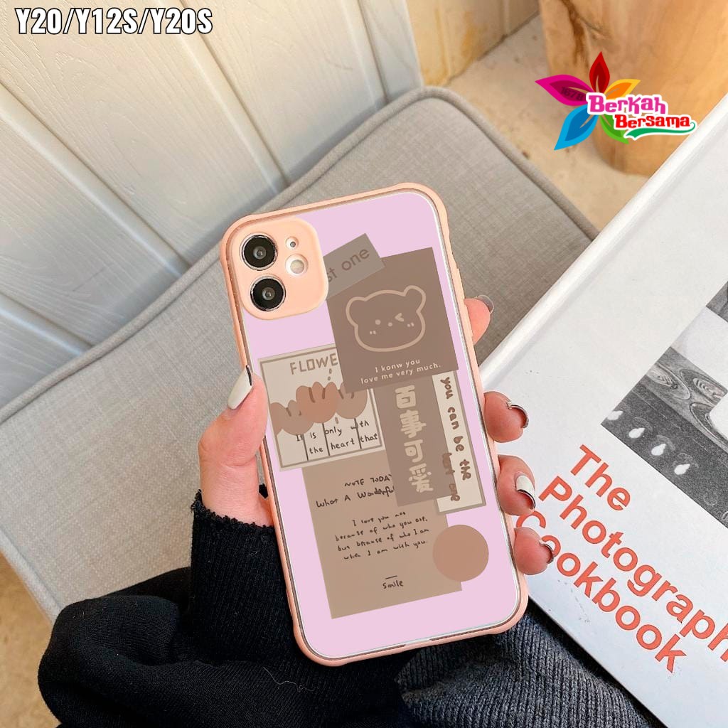 SS076 case for VIVO V25 V25E V25 PRO Y22 Y22s Y35 2022 Y19 Y75 Y55 Y21 Y21S Y33S Y12 Y15 Y17 Y20 Y20S Y12S Y30 Y50 Y30I Y51 2020 Y71 Y7I Y81 Y81C Y83 Y91 Y93 Y95 Y91C Y1S Y15S S1 Z1 PRO V11 V15 V20 V21 V20 SE Aesthetic Brown Bear Softcase Casing Hp BB5724