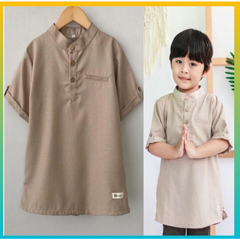 Baju koko anak laki madina krem muslim atasan