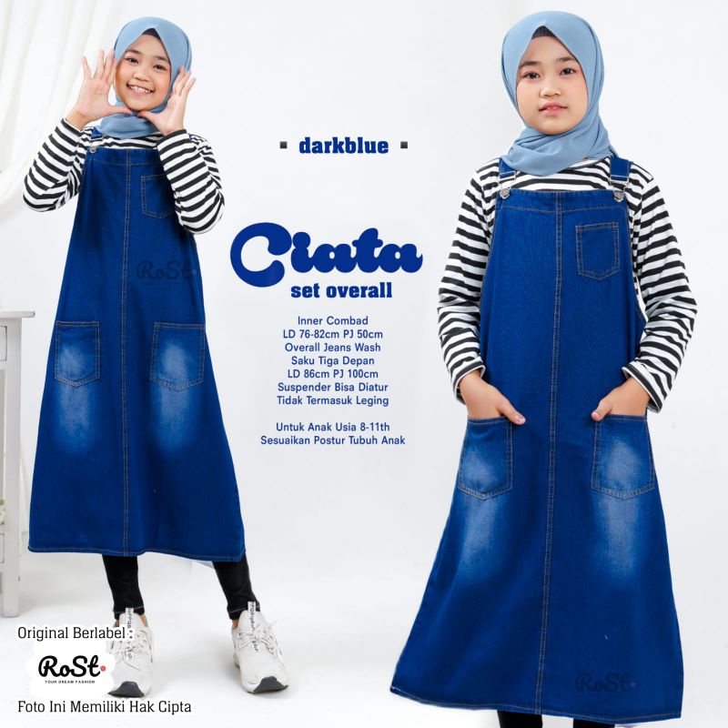 CIATA SET NAOMI OVERALL PLUS INNER JEANS ANAK USIA 7 8 9 THN OVERAL ANAK JEANS