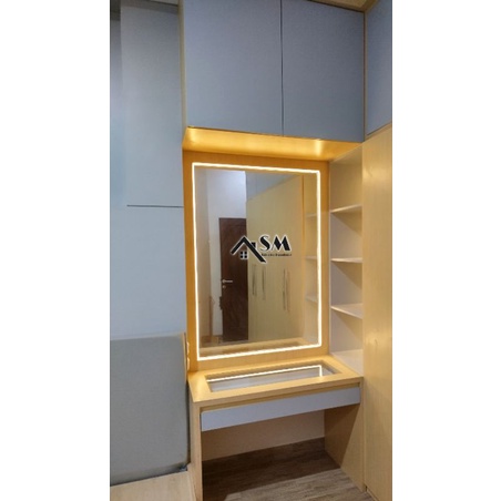 Custom Meja Rias HPL | Meja Wastafel HPL | Meja Cermin HPL