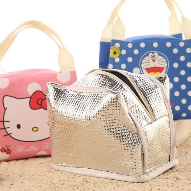 TAS BEKAL LUNCH BAG ANAK HELLO KITTY TOROR DORAEMON SNITCH ALUMINIUM FOIL TAHAN PANAS DINGIN