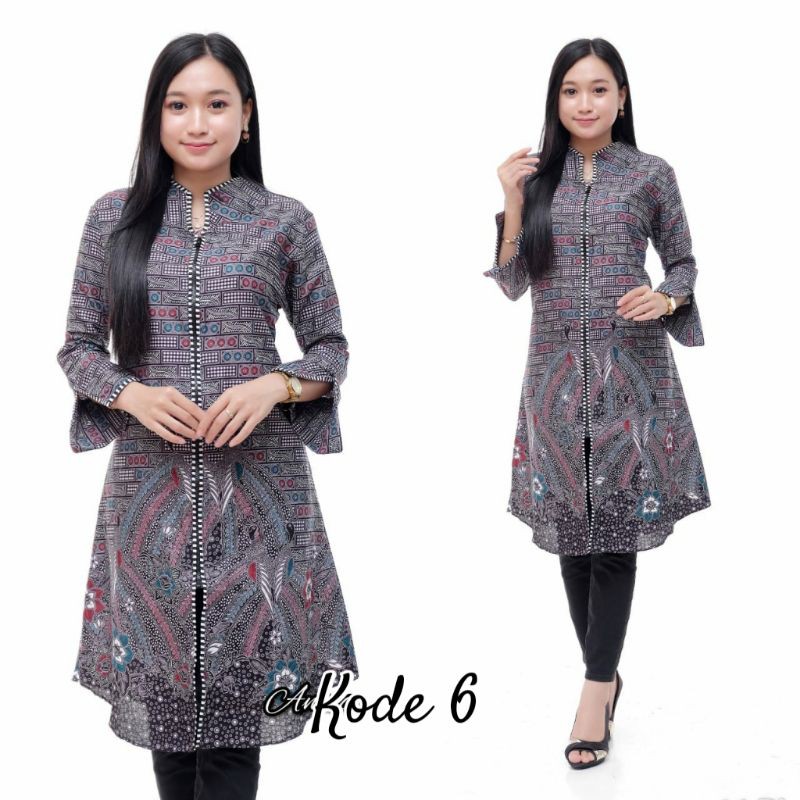 Batik Tunik Zipper Long