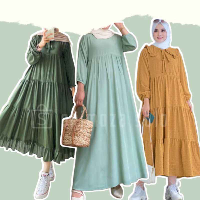 Orimoza Maxi Dress Wanita Rayon Crinkle Busui-1