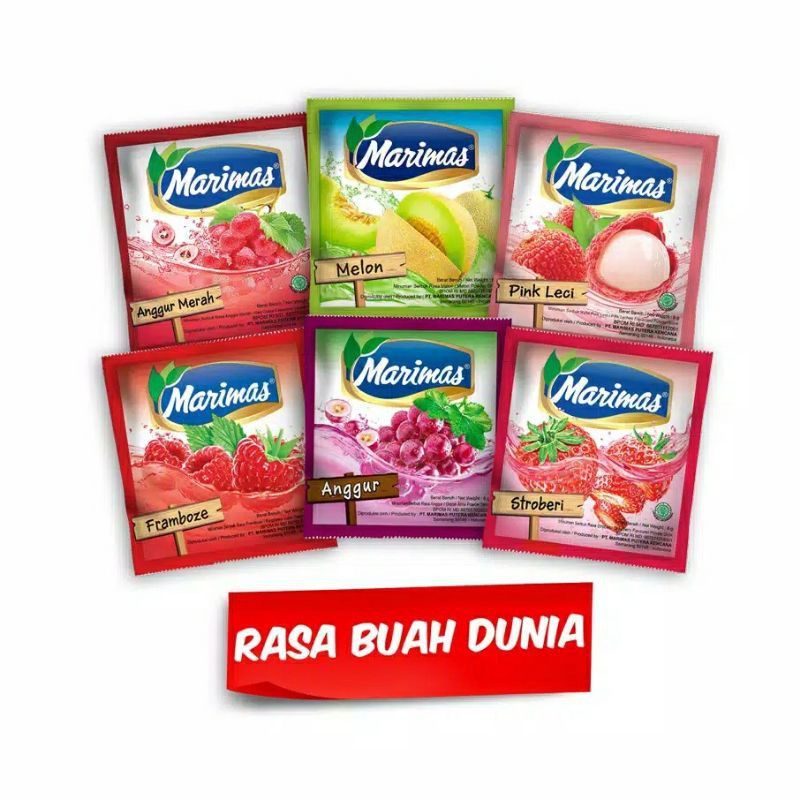 

Marimas Rasa Buah 7 gram (1 Renceng isi 10 sachet)