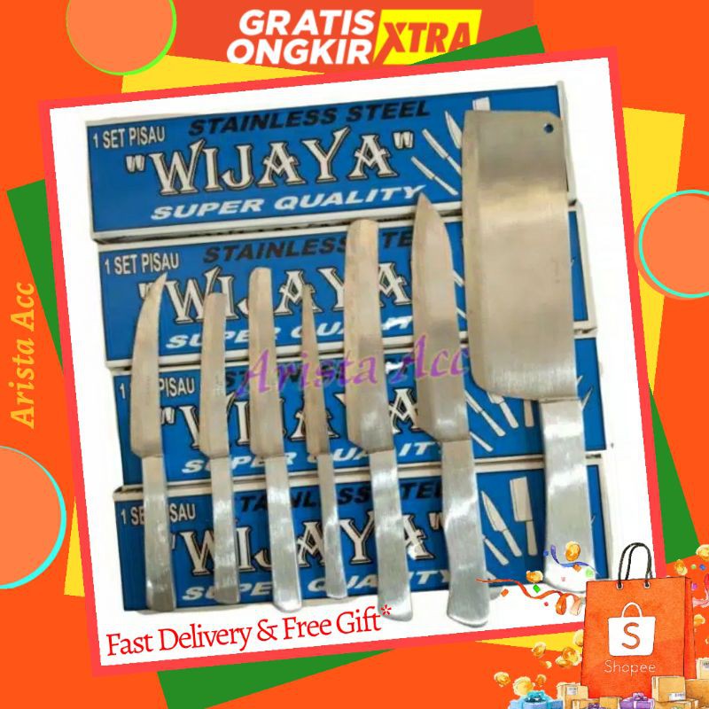 Pisau Set Wijaya / Pisau Dapur Set 7in1 Bahan Stainless peralatandapur perlengkapandapur