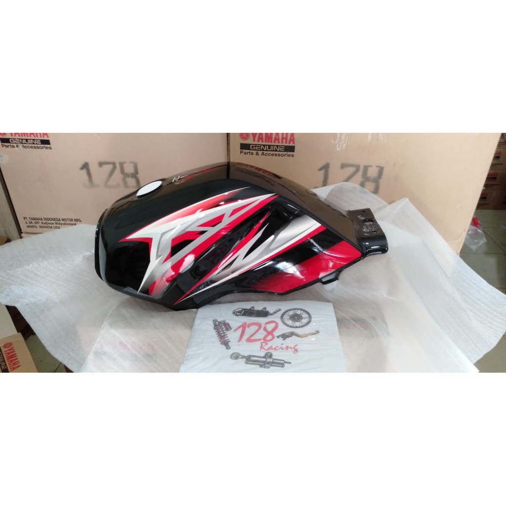 Tangki Striping Fuel Tank NOS Yamaha Scorpio Z Tahun 2008 Warna Hitam Merah Original Yamaha 5BP