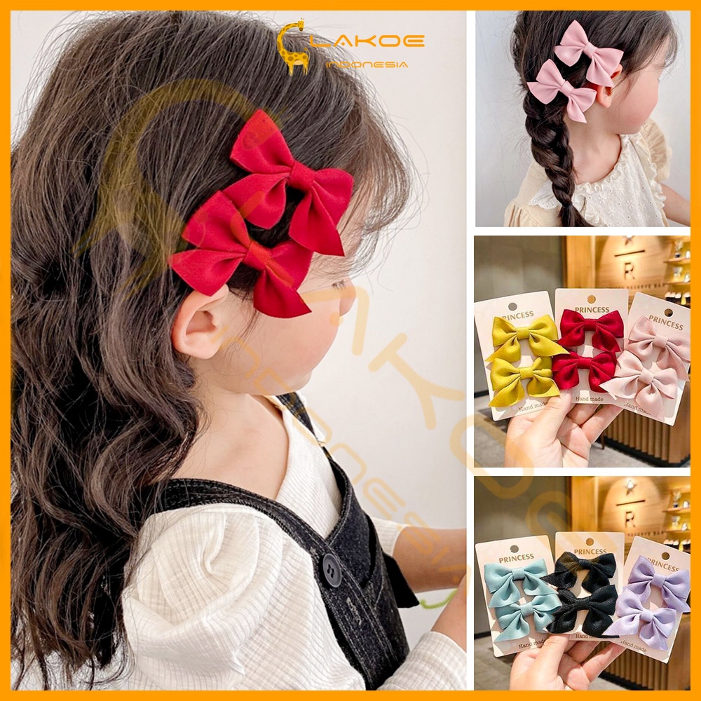 LAKOE 2pcs set Jepit Rambut korea anak jepitan Rambut pita Hair Clip anak