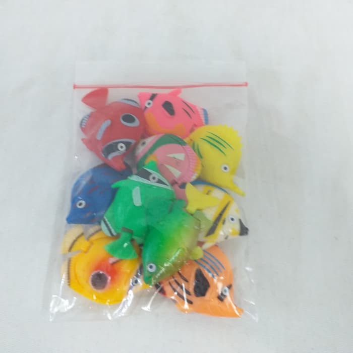 Mainan Ikan Plastik isi 10 pcs Hiasan Aquarium***