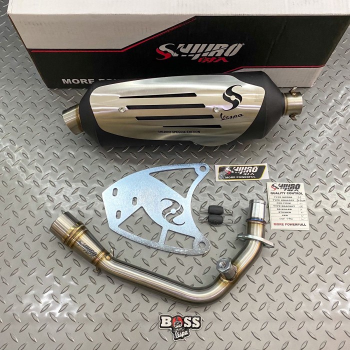 {duniastore} Knalpot Shijiro Standar Racing Special Edt Vespa Sprint Primavera S LX - 38mm 3V/Iget D
