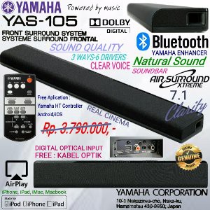 Yamaha FrontCinema YAS 105 Bluethoot Sound Bar Bagus