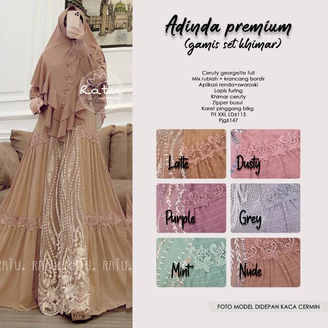 Adinda premium.gamis set khimar ori ratu