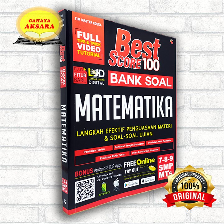 Jual BUKU SOAL SMP BEST SCORE 100 BANK SOAL MATEMATIKA SMP/MTS KL. 7 8 ...