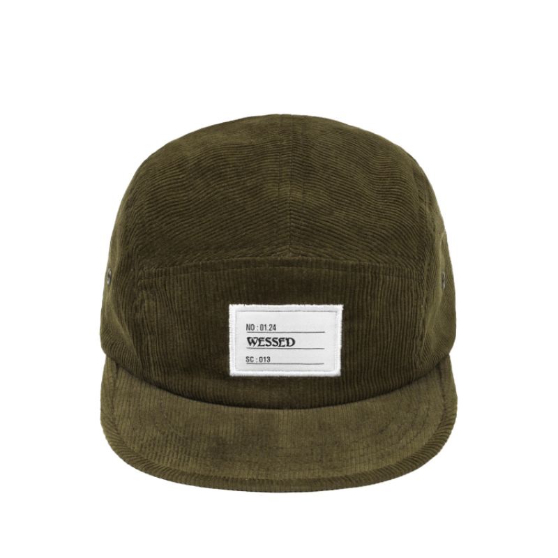 WESSED - Topi Corduroy Five Panel Olive - DRAWD