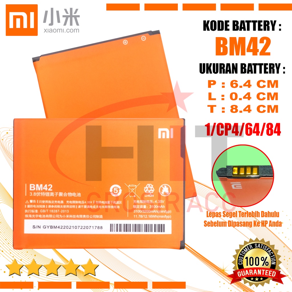 Baterai Battery Xiaomi Redmi Note 1 / Baterai BM42