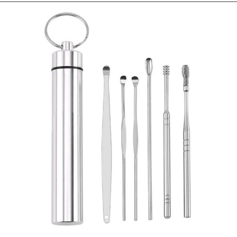 Korek Kuping 6 in 1 Stainless Steel / Alat Pembersih Telinga 6 in 1 Stainless Steel