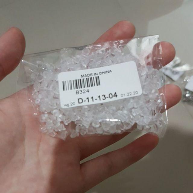 Cod Qipin 500pcs Kacang Bening Bahan Karet Lembut Untuk Perhiasan