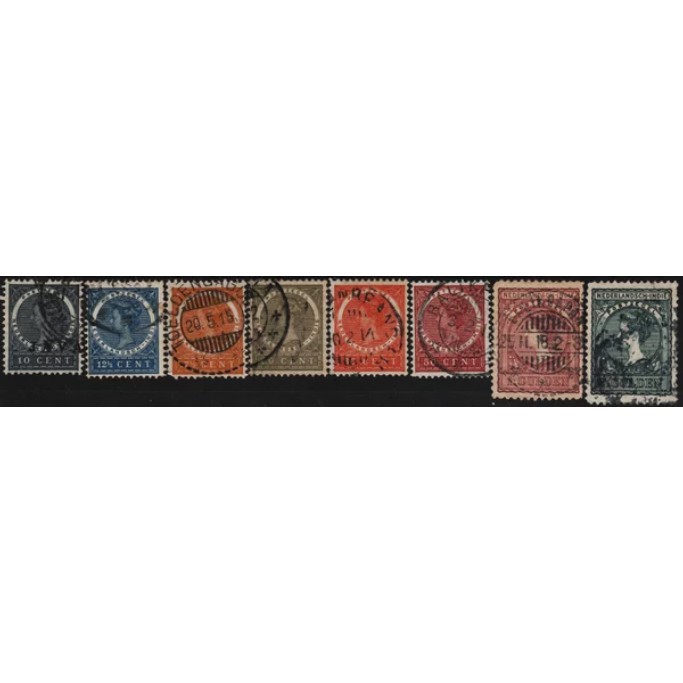 

Perangko Filateli I61 Netherlands Indies FU 8v 1902 - 1909 Queen Wilhelmina