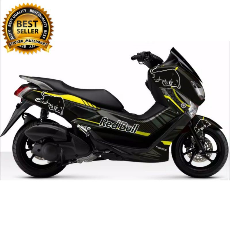 Decal Sticker Motor Variasi Nmax 155 motif REDBULL kuning dan merah
