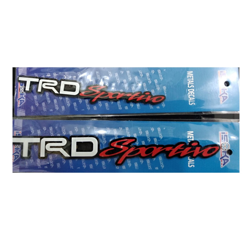 Stiker TRD SPORTIVO Emblem Chrome Warna putih Hitam Merah Include Perekat 3M