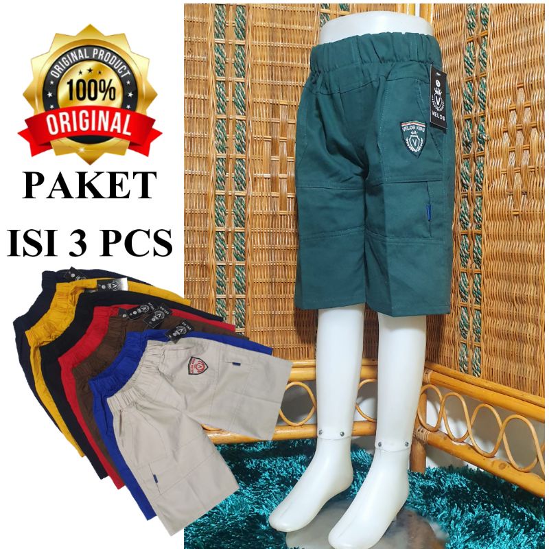 Paket 3pcs Celana Anak laki laki Velos / Celana anak laki / Celana pendek anak laki laki / Celana pe