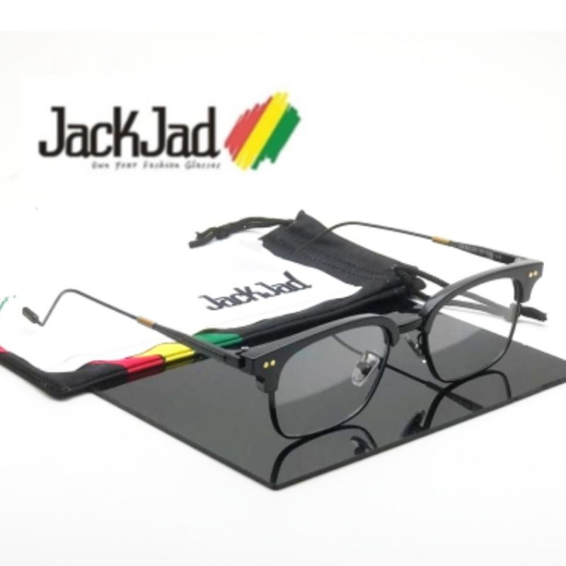 frame kacamata jackjad clubmaster square metal bisa custom lensa minus anti radiasi