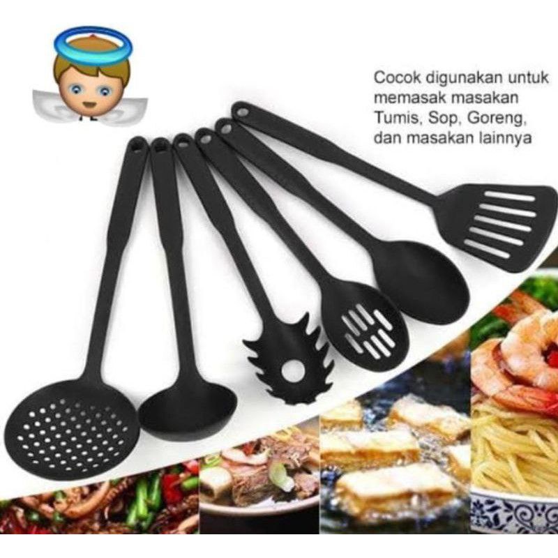 SPATULA SET HITAM (SUTIL, IRUS KUAH, CIDUK)