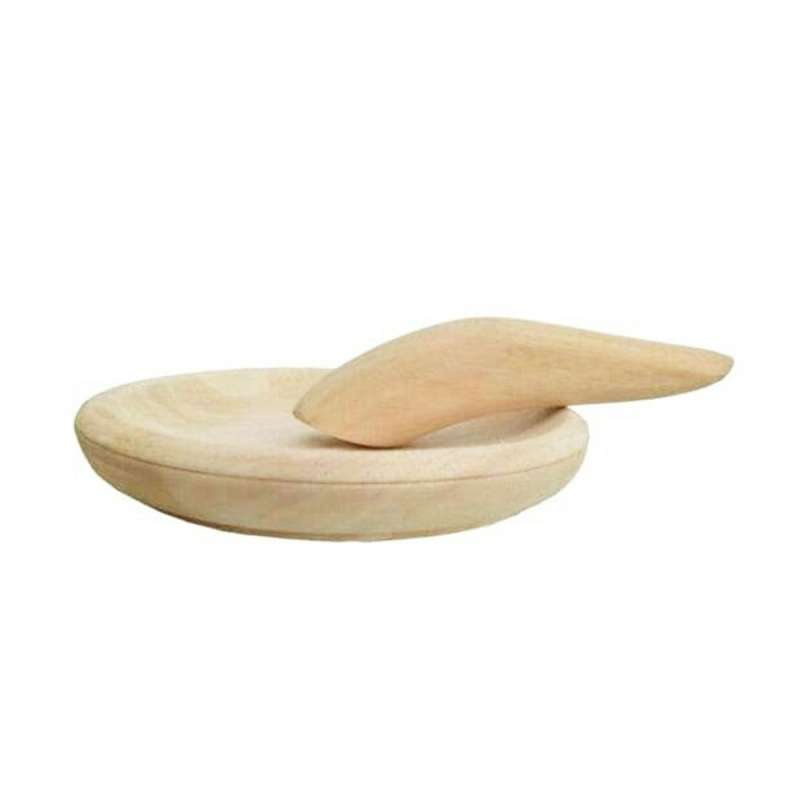 Cobek Kayu Set Dengan Ulekan 22 Cm - Cobek Kayu Handmade - Cobek Kayu Set Ulekan