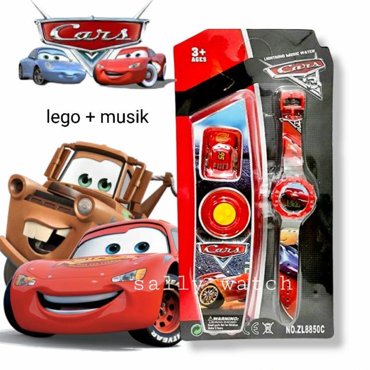 Flash Promo JAM TANGAN ANAK LAKI LAKI CARS LAMPU MUSIK LEGO MCQUEEN
