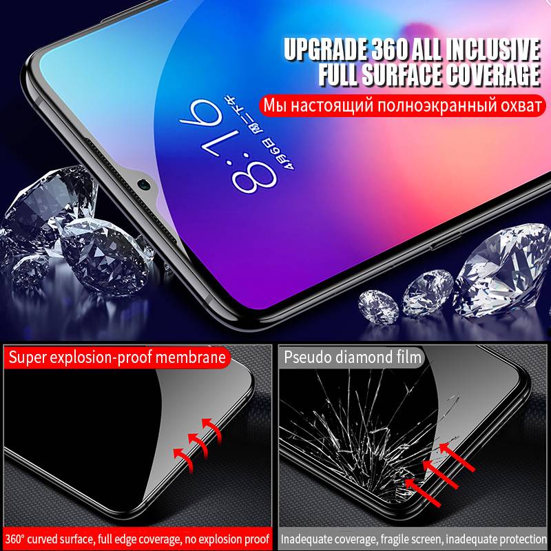 9D Protective Tempered Glass For Xiaomi POCO M3 X3 NFC F1 F2 Pro Screen Protector For Mi 9 10 Lite A3 9T 10T Pro Full Cover Film