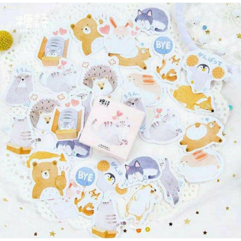 

Stiker binatang lucu aesthetic (isi 10pcs)