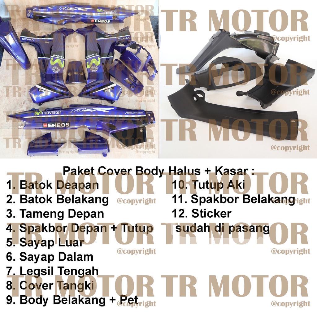 Cover Body Fizr F1zr Movistar Biru Full Set Halus Cover Bodi Yamaha Fiz r