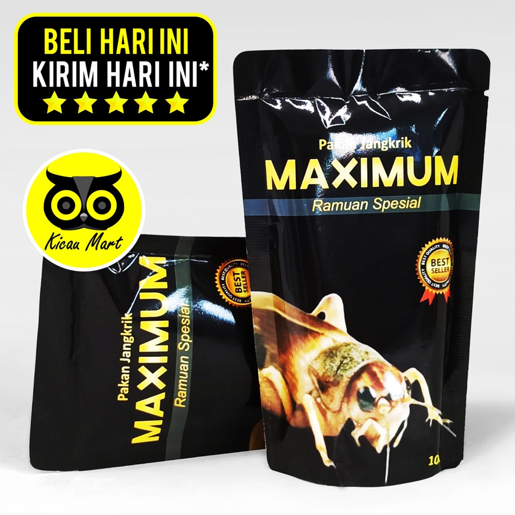 MAXIMUM PAKAN JANGKRIK RAMUAN SPESIAL BURUNG 100 GRAM RS SF PAKAN JANGKRIK MAKANAN TERNAK JANGKRIK ULAT UNTUK BURUNG MURAI KACER PLECI JALAK CIBLEK IKAN SUGAR GLIDER DLL