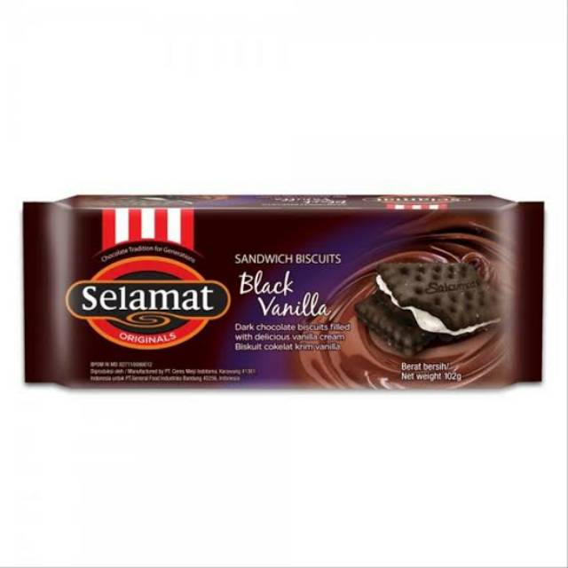 SELAMAT SANDWICH BISCUIT 102 Gram BISKUIT SELAMAT CHOCOLATE, BLACK VANILA, GOLDEN CHOCOLATE