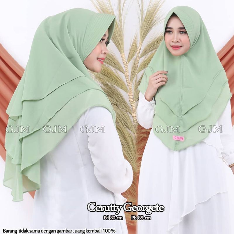 Hijab Khimar Tiga Layer Ceruty Babydoll Jilbab Khimar 3 Layer Mini Babydoll