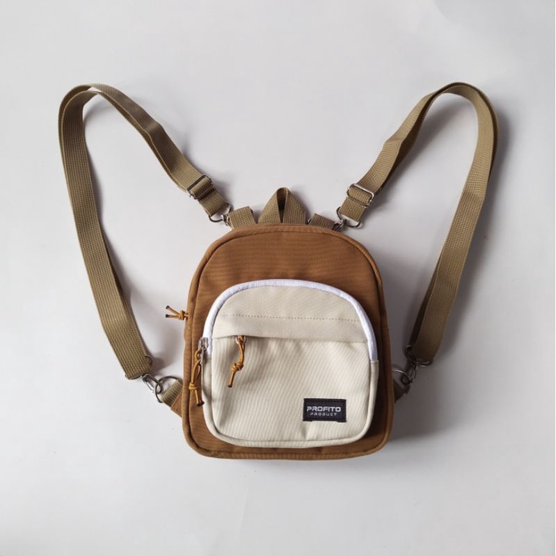 Tas Ransel Mini Multifungsi 3 in 1 Series-Mocca