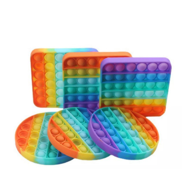 Pop It Fidget Toy Murah Rainbow Mainan Anak Penghilang Stress / Popit mainan Pop It Murah Fidget Pop Its Square Rainbow Multicolor Foxmind Penghilang Stress / Mainan Pop It Rainbow Karakter Fidget Push Pop It Among Us Bulat Pop Its Mainan Anak