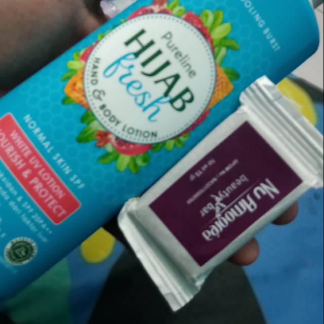 Nu amoorea beauty plus bar 15g free hijab fresh handbody lotion