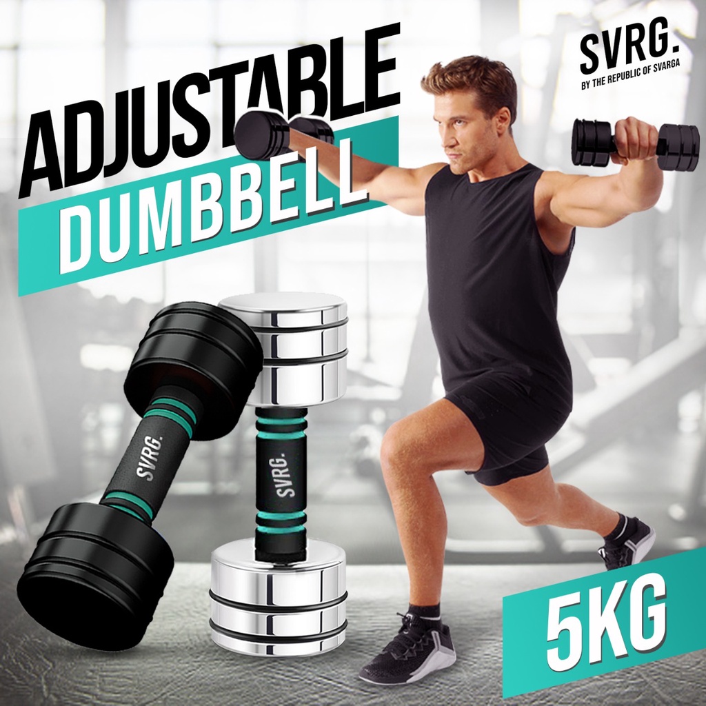 Svarga Adjustable Dumbbell - 5 KG - Dumbell barbel barbell