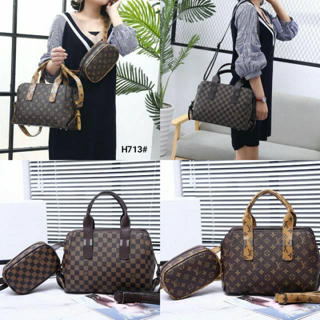2in1 Tas Lv Louis Vuitton Catania Set Waist bag 713